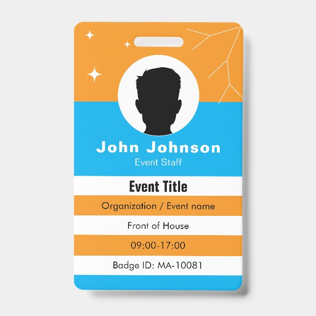 Personalized Event Employee ID Badge (Front)