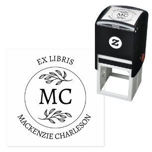 Personalized Ex Libris Library of Monogram Book Self-inking Stamp