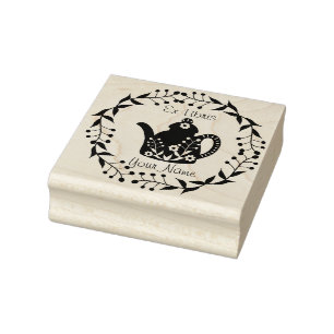 Personalized Ex Libris teapot  Rubber Stamp