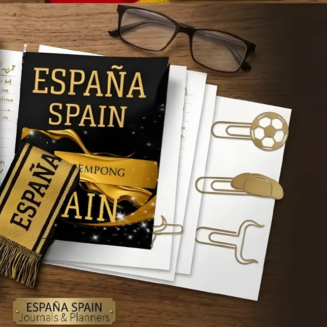 Personalized Executive Monogram | Achempong Spain  Notebook (Custom open-page Spain tournament planners with luxury desk accessories. Personalize yours on Zazzle)
