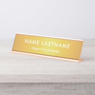 Personalized Executive Office Custom Gold Desk Name Plate