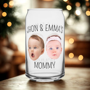 Personalized Face Photo Kids, Mother's Day Gift Can Glass