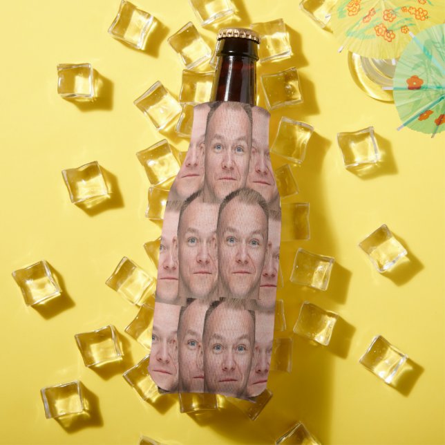 Personalized Face Picture Funny Unique Photo  Bottle Cooler (In Situ Summer)