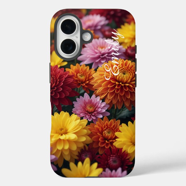 Personalized Fall Blossoms –Tough Case iPhone 16 (Back)