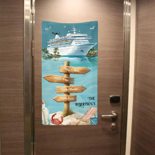 Personalized Family 4Ports Sign Cruise Door Banner
