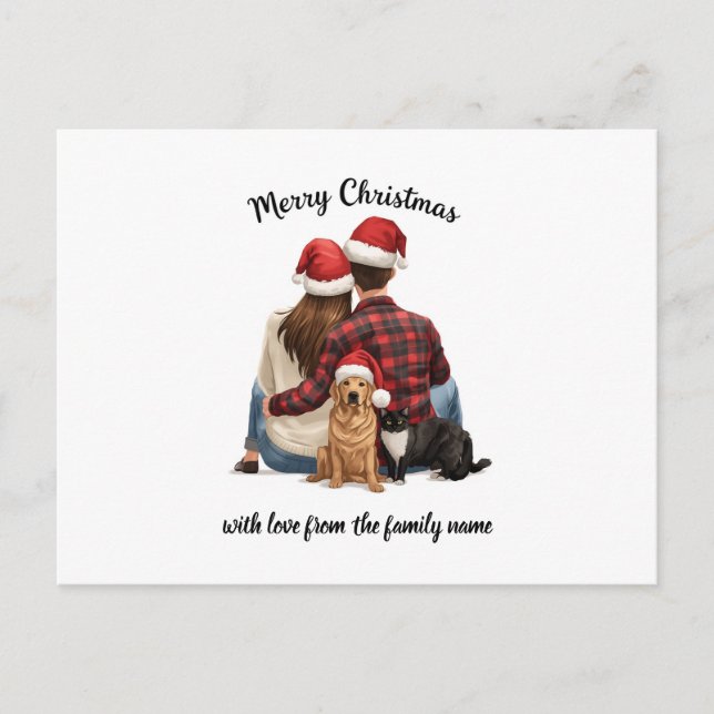 Personalized Family Christmas 2025 Postcard (Front)