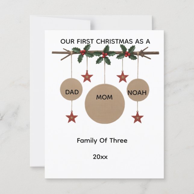 Personalized Family Christmas Card  (Front)