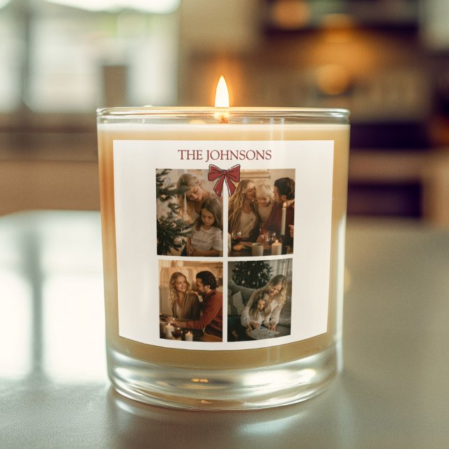 Personalized Family Christmas Photos Candle Label (Creator Uploaded)