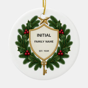 Personalized Family Crest Christmas Ornament