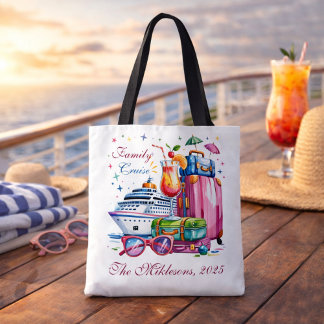 Personalized Family Cruise Name Year Tote Bag