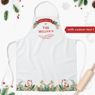 Personalized Family Festive Holiday Treats Border Apron
