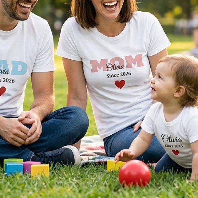 Personalized Family Matching ,mom Dad Baby T-shirt (Creator Uploaded)