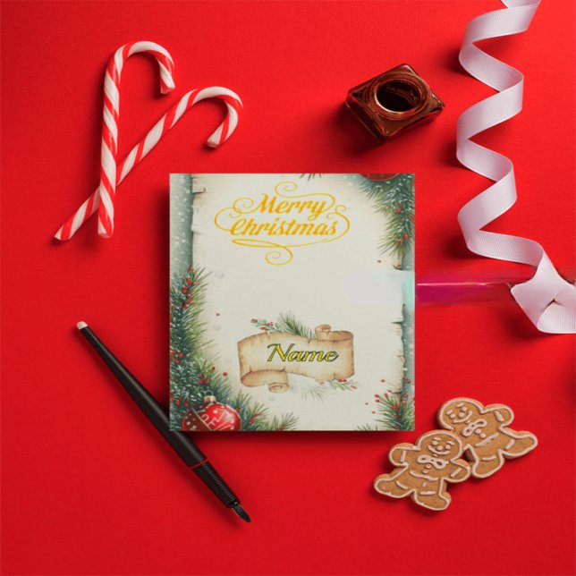 Personalized Family Name Christmas Card, Rustic Pi Invitation (Creator Uploaded)