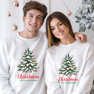 Personalized Family Name Christmas Tree Custom T-Shirt