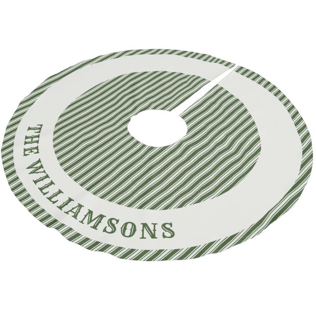 personalized family name christmas tree skirt (Angled)