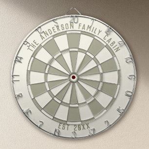 Personalized Family Name Custom Cabin Game Room  Dartboard
