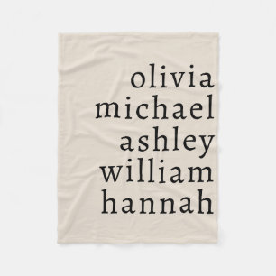 Personalized Family Name Customize with Kids Names Fleece Blanket