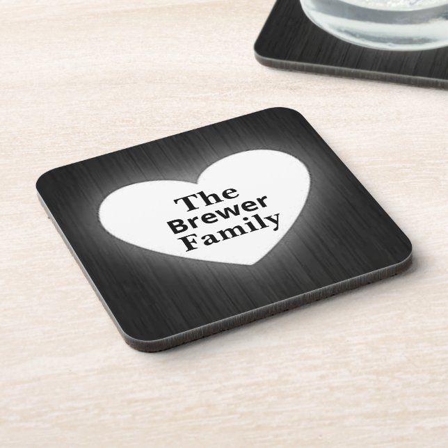 Personalized Family Name Hard Plastic Coaster (Left Side)