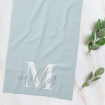 Personalized Family Name Kitchen Hand Towel<br><div class="desc">Custom-designed kitchen hand towel featuring personalized monogram and family name in modern hand calligraphy.</div>