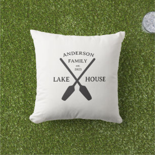 Personalized Family Name Lake House  Cushion