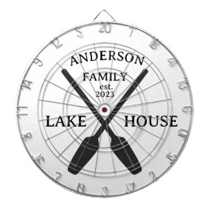 Personalized Family Name Lake House  Dartboard