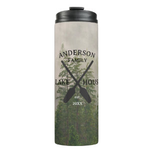 Personalized Family Name Lake House  Thermal Tumbler
