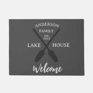 Personalized Family Name Lake House Welcome Doormat