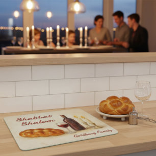 Personalized Family Name Shabbat Shalom Cutting Board