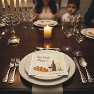 Personalized Family Name Shabbat Shalom Napkin