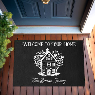 Personalized Family Name Welcome to our Home Door Doormat