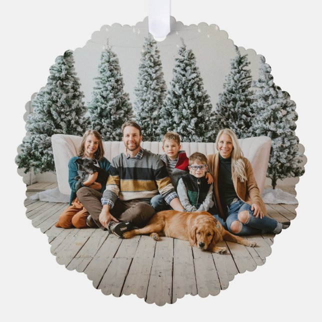 Personalized Family Photo Christmas Ornament Tag (Front)