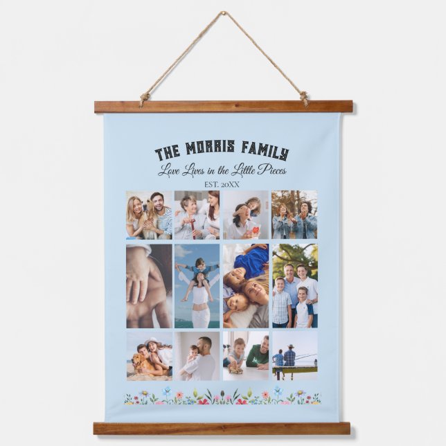 Personalized Family Photo Collage Tapestry (Front)