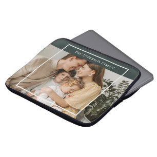 Personalized Family Photo Custom Family Name Laptop Sleeve