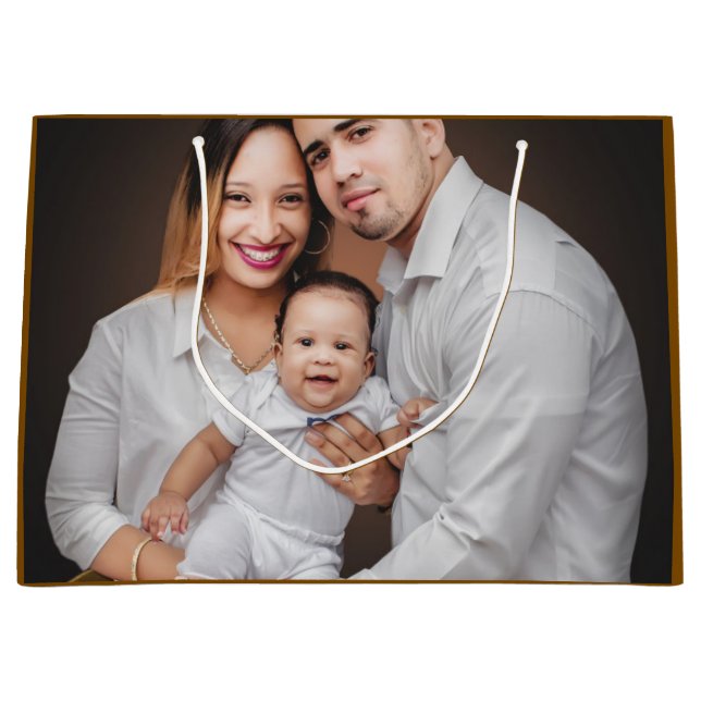 Personalized Family Photo Custom   Large Gift Bag (Front)