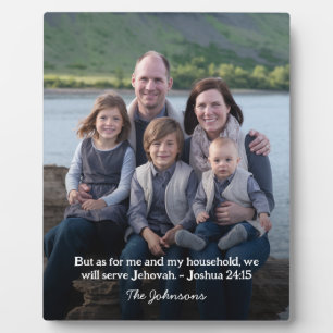Personalized Family Photo Joshua 24:15 Plaque
