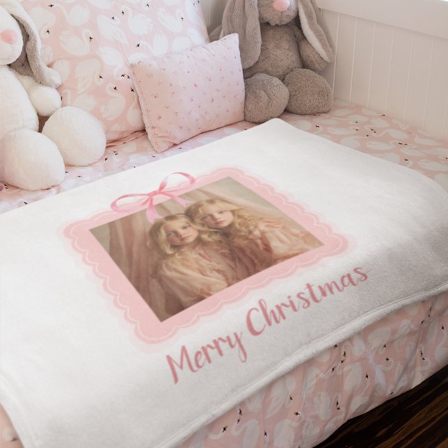 Personalized Family Photo Merry Christmas Blanket (Creator Uploaded)