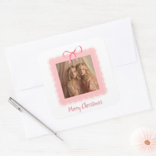 Personalized Family Photo Merry Christmas Sticker