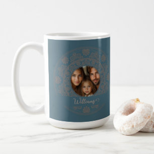 Personalized Family Portrait Gold Rococo Mandala Coffee Mug
