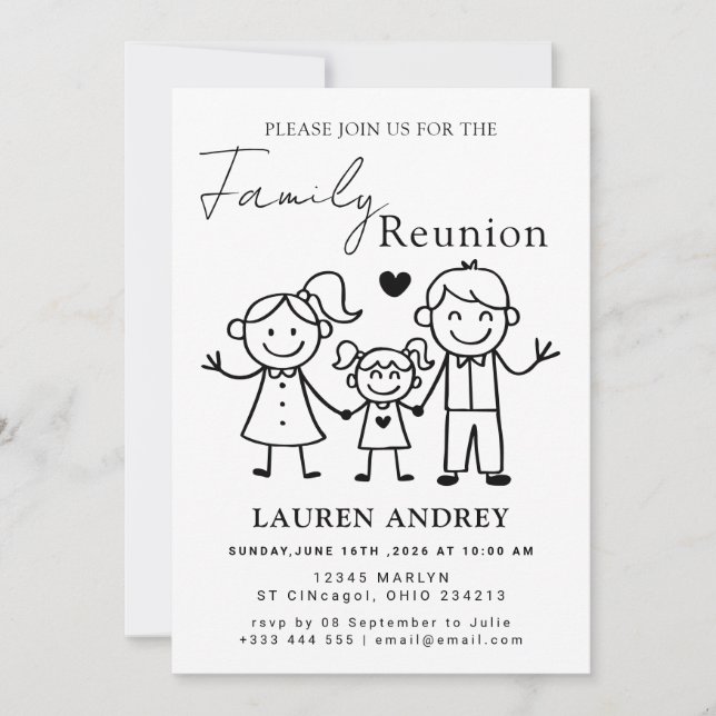 Personalized Family Reunion Party Invitation (Front)