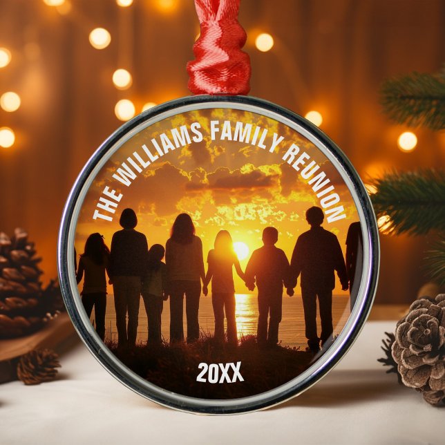 Personalized Family Reunion Photo 2025 Christmas Metal Tree Decoration (Creator Uploaded)