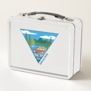 Personalized family Road trip into the mountain Metal Lunch Box