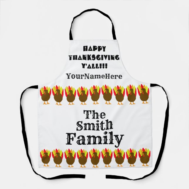 Personalized Family Thanksgiving Apron (Front)