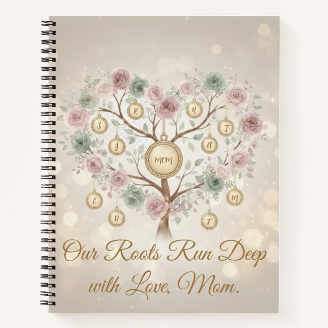 Personalized Family Tree Floral Notebook (Front)
