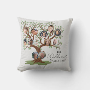 Personalized Family Tree Throw Pillow. Cushion