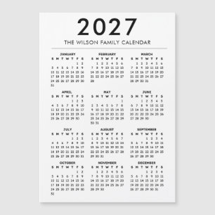 Personalized Family Wall Calendar 2027