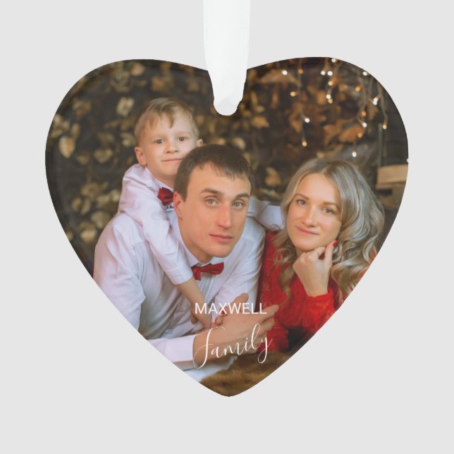 Personalized FamilyPhoto ChristmasAcrylic Ornament (Front)