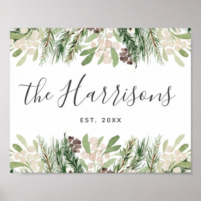 Personalized Farmhouse Family Established Poster (Front)