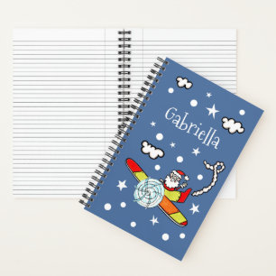 Personalized Father Christmas Santa Claus Airplane Notebook