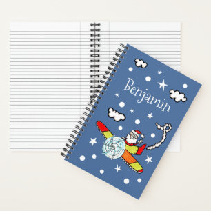 Personalized Father Christmas Santa Claus Airplane Notebook