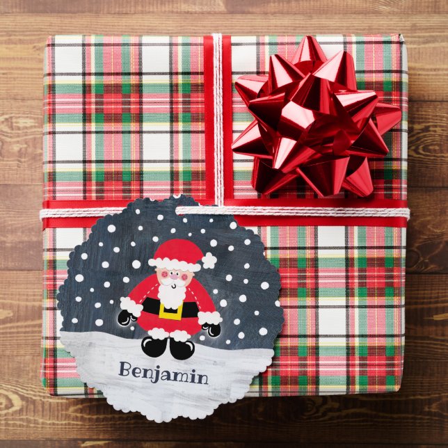 Personalized Father Christmas Santa Claus Tree Decoration Card (Insitu (Gift))